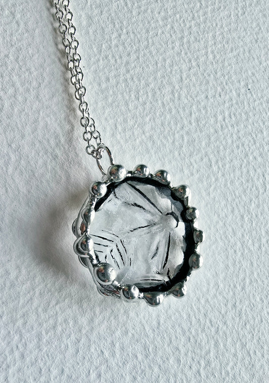Clear Floral Indiana Glass Pendant