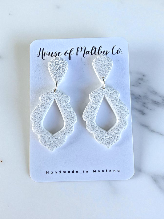 Floral Textured Chandelier earrings: 2 options