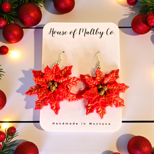 Red Pointsettas: Large, and Medium option