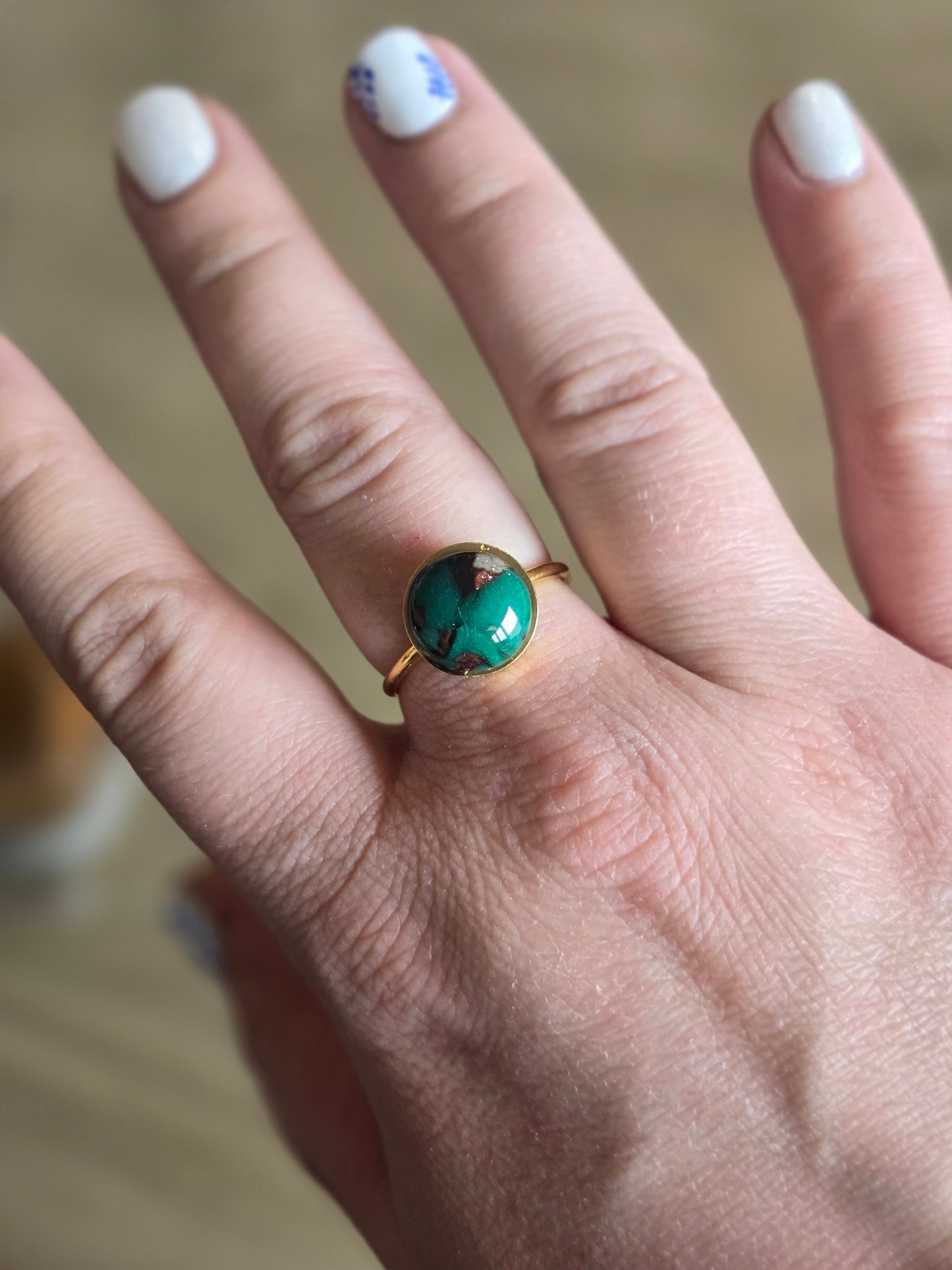 Green Turquoise Rings Gold: 2 available