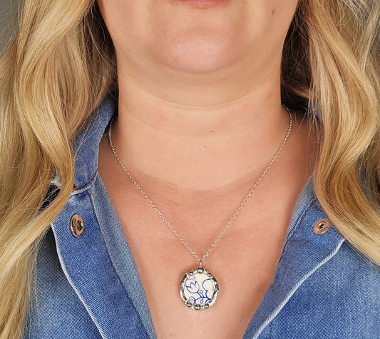 Blue Flower pendant