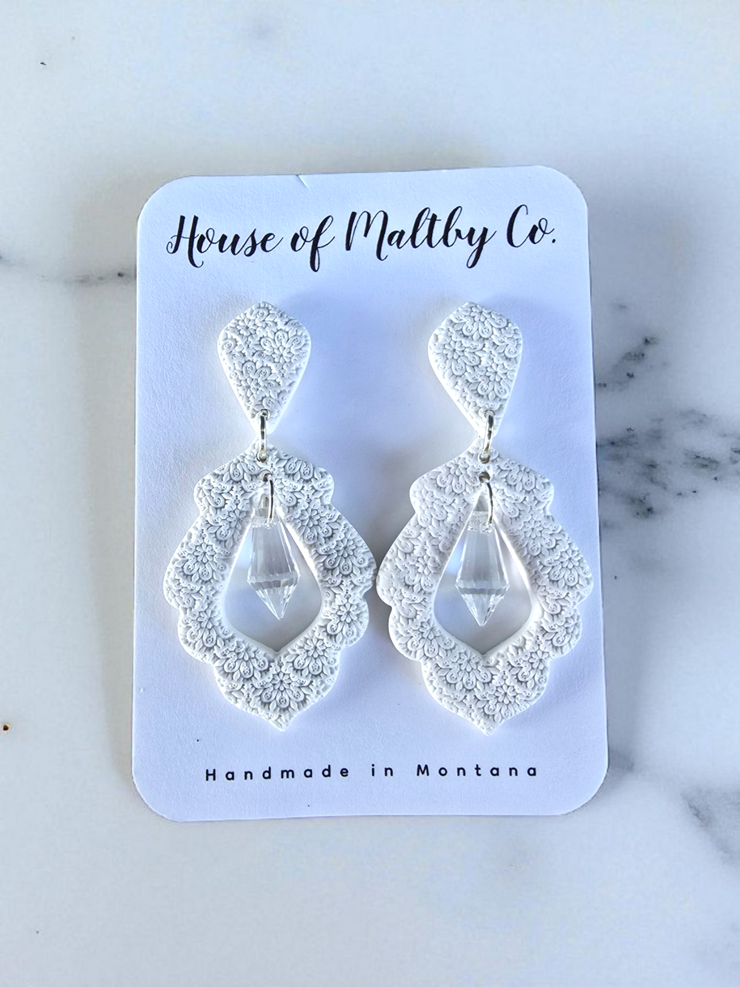 Floral Textured Chandelier earrings: 2 options
