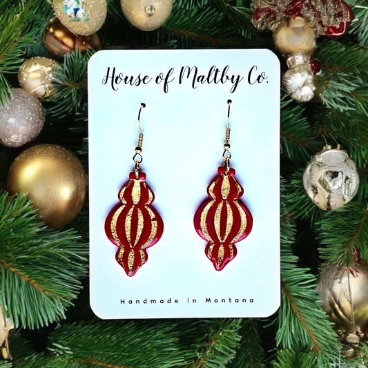 Spiral Vintage Christmas Ornaments: 2 Colors