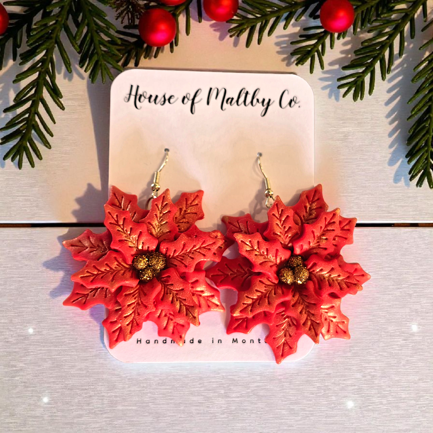 Red Pointsettas: Large, and Medium option