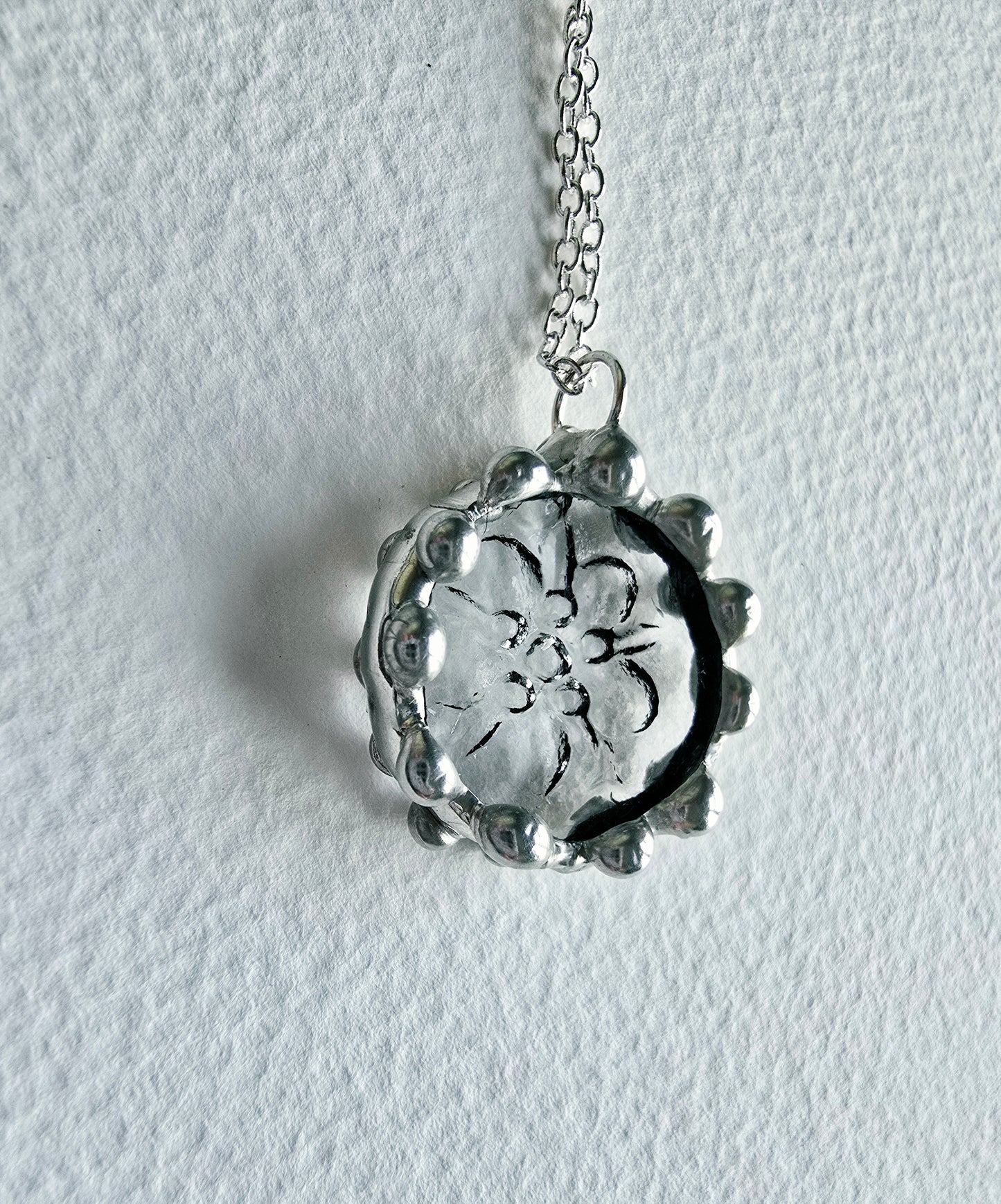 Clear Floral Indiana Glass Pendant