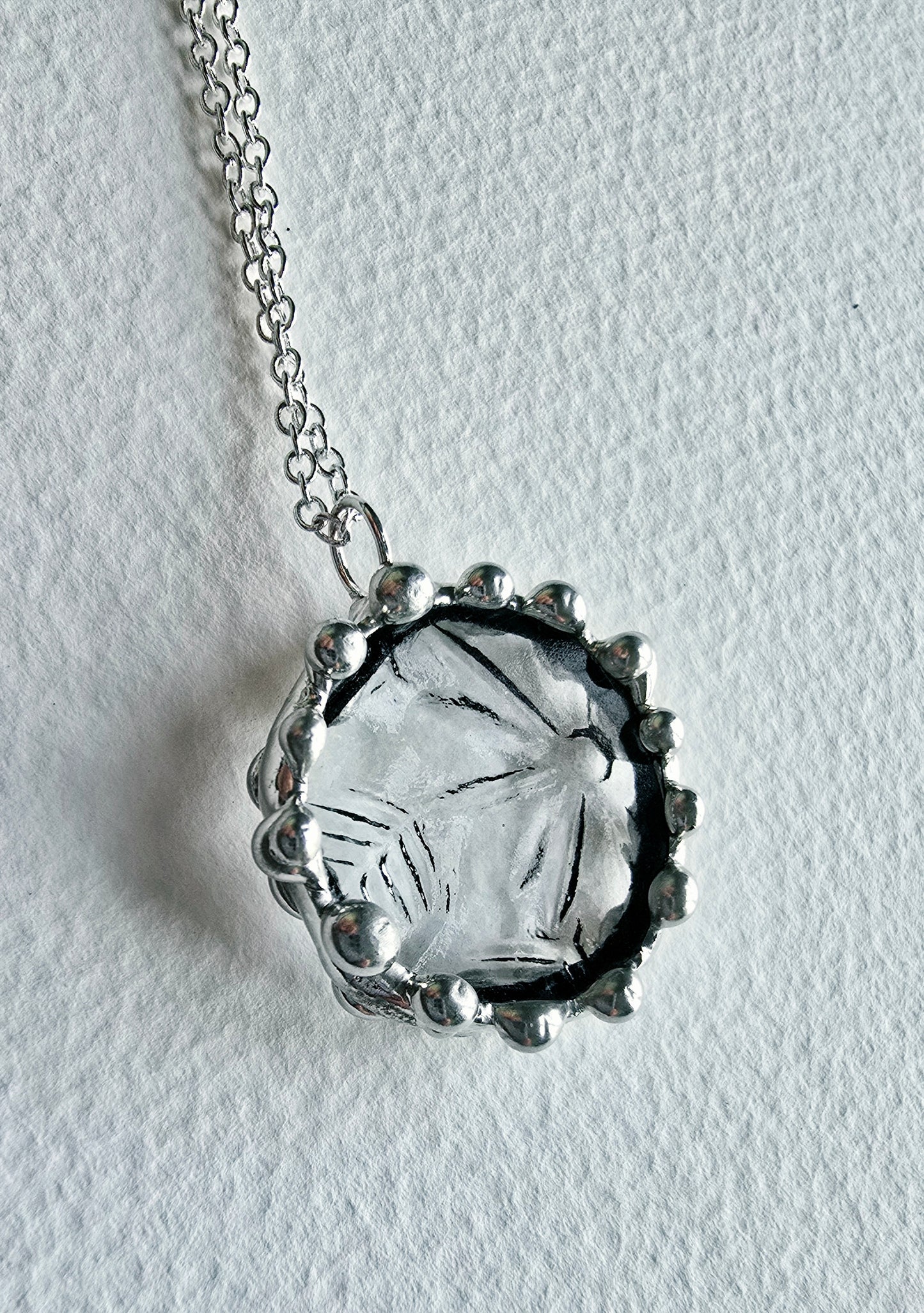 Clear Floral Indiana Glass Pendant