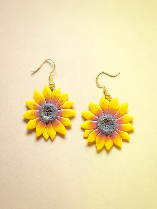 Golden Hour Sunflower Earrings