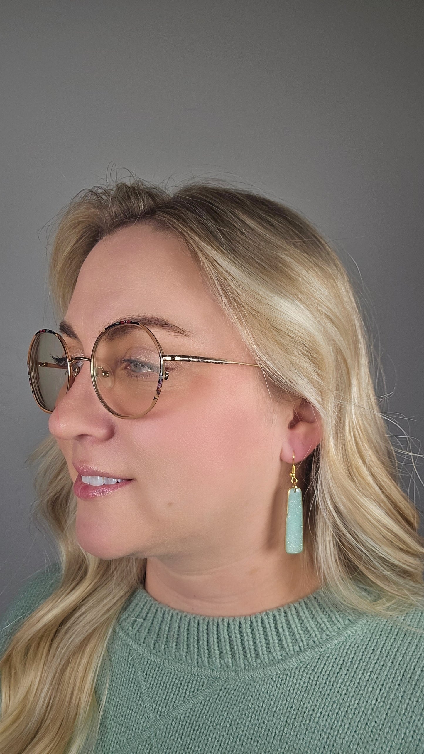 Faux Mint Opal Dangle