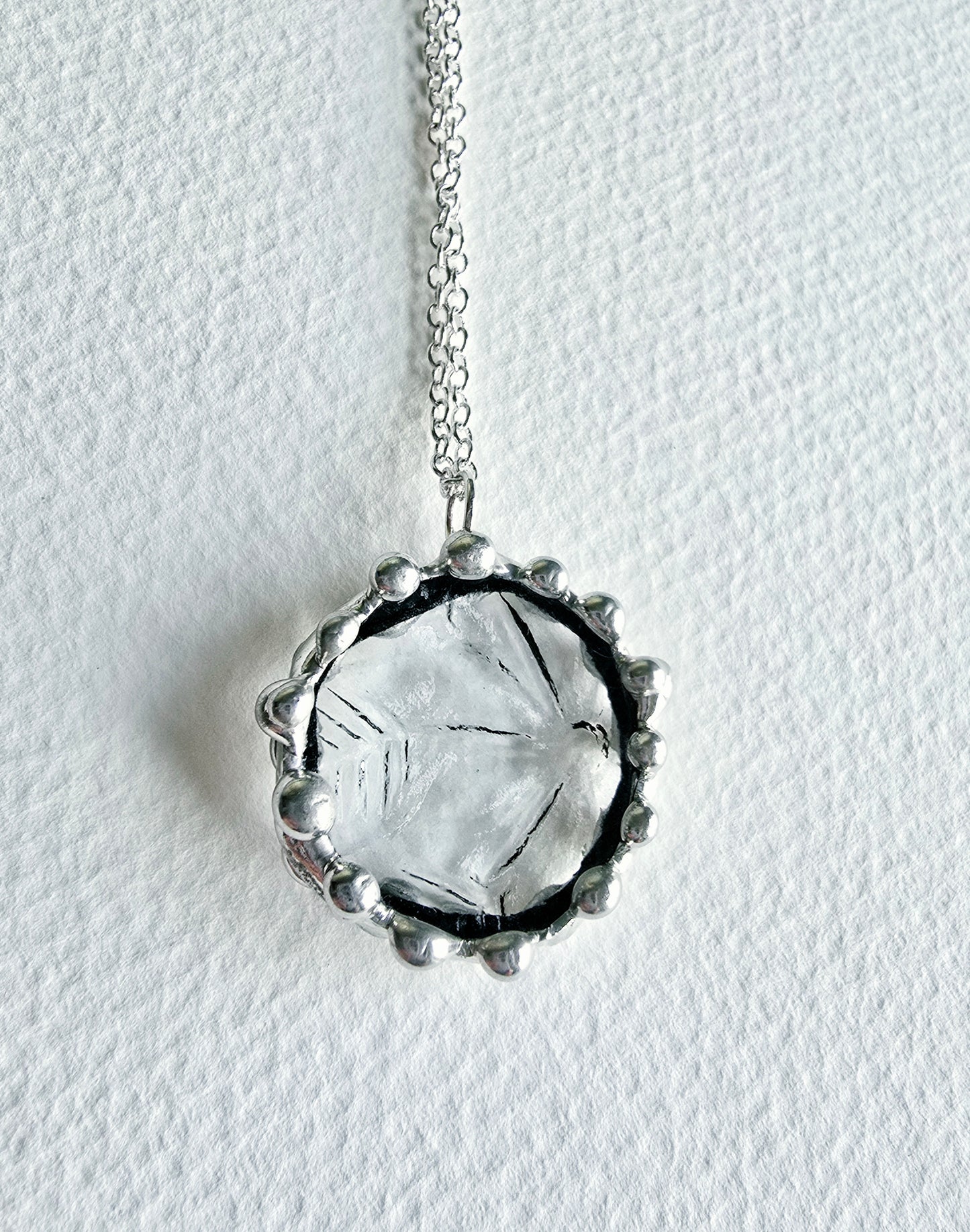 Clear Floral Indiana Glass Pendant