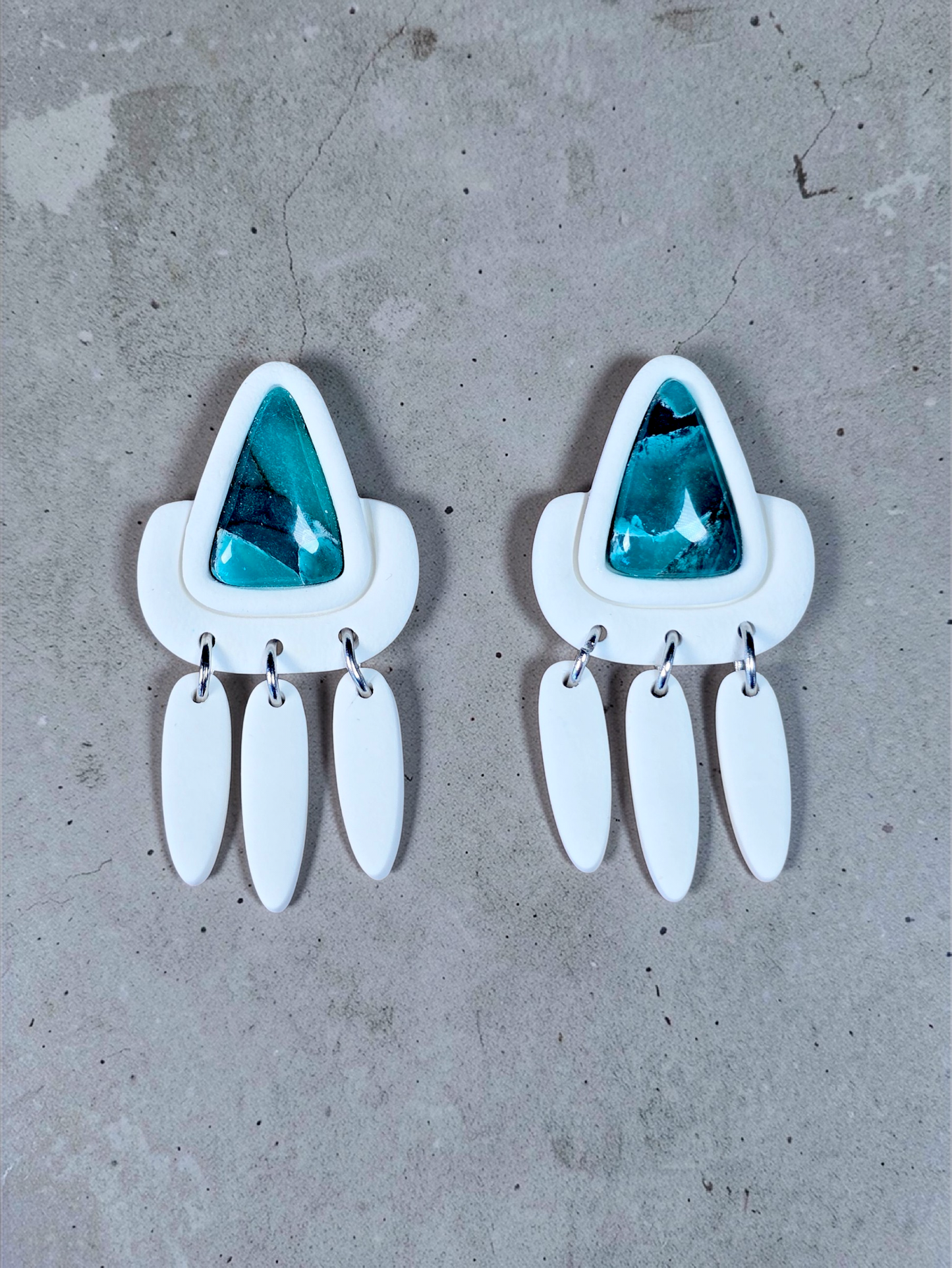 Faux Trianglular Apatite Stone Dangle