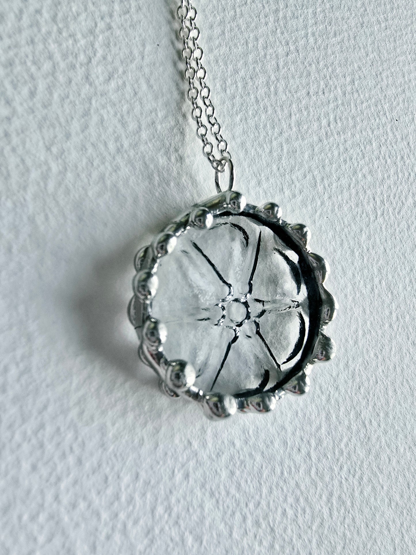 Floral Clear Indiana Glass Pendant