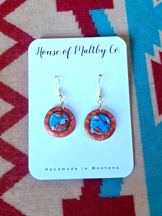 Charm Faux Spiny Oyster Turquoise Earrings