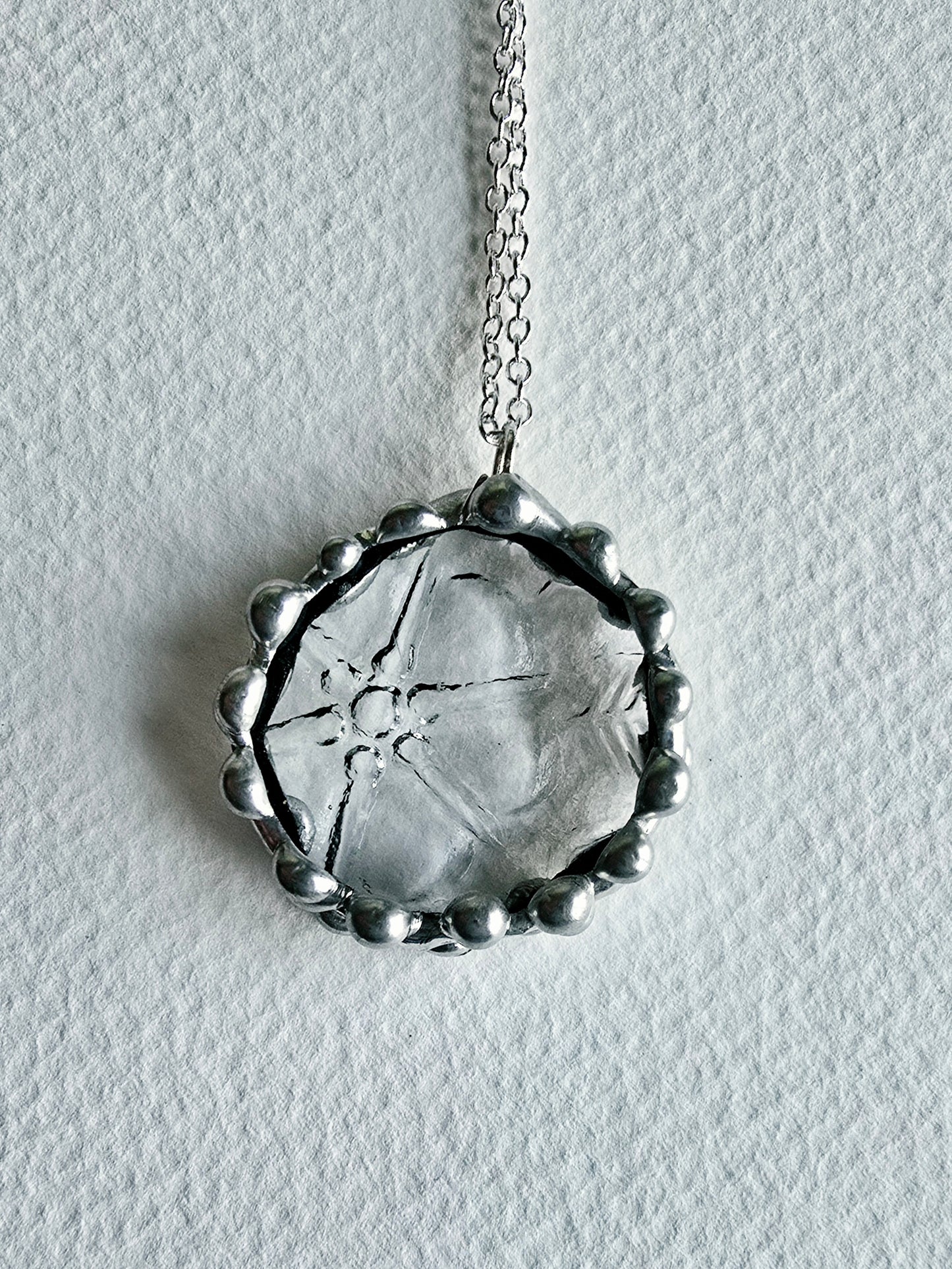 Clear Floral Indiana Glass Pendant