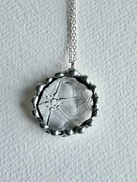 Clear Floral Indiana Glass Pendant