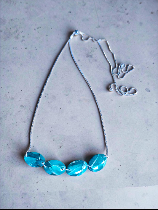 Faux Apatite Oval Stone Necklace