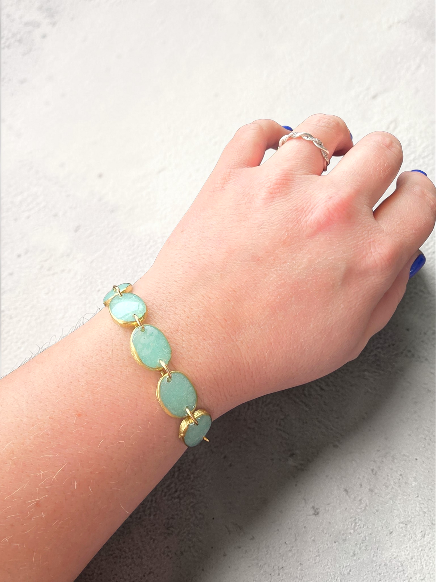 Faux Mint Opal Bracelet