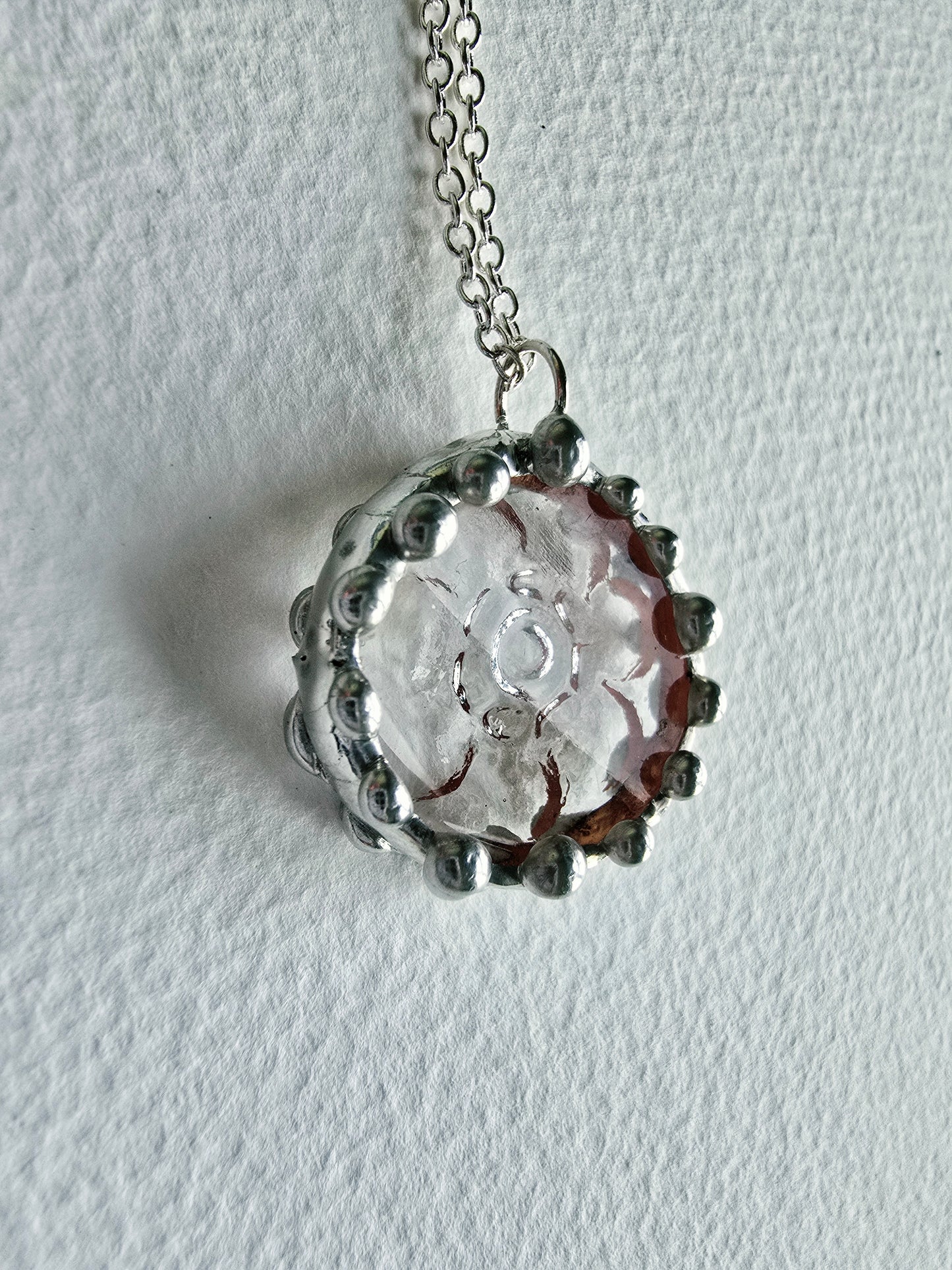 Clear Indiana Glass Daisy Pendant