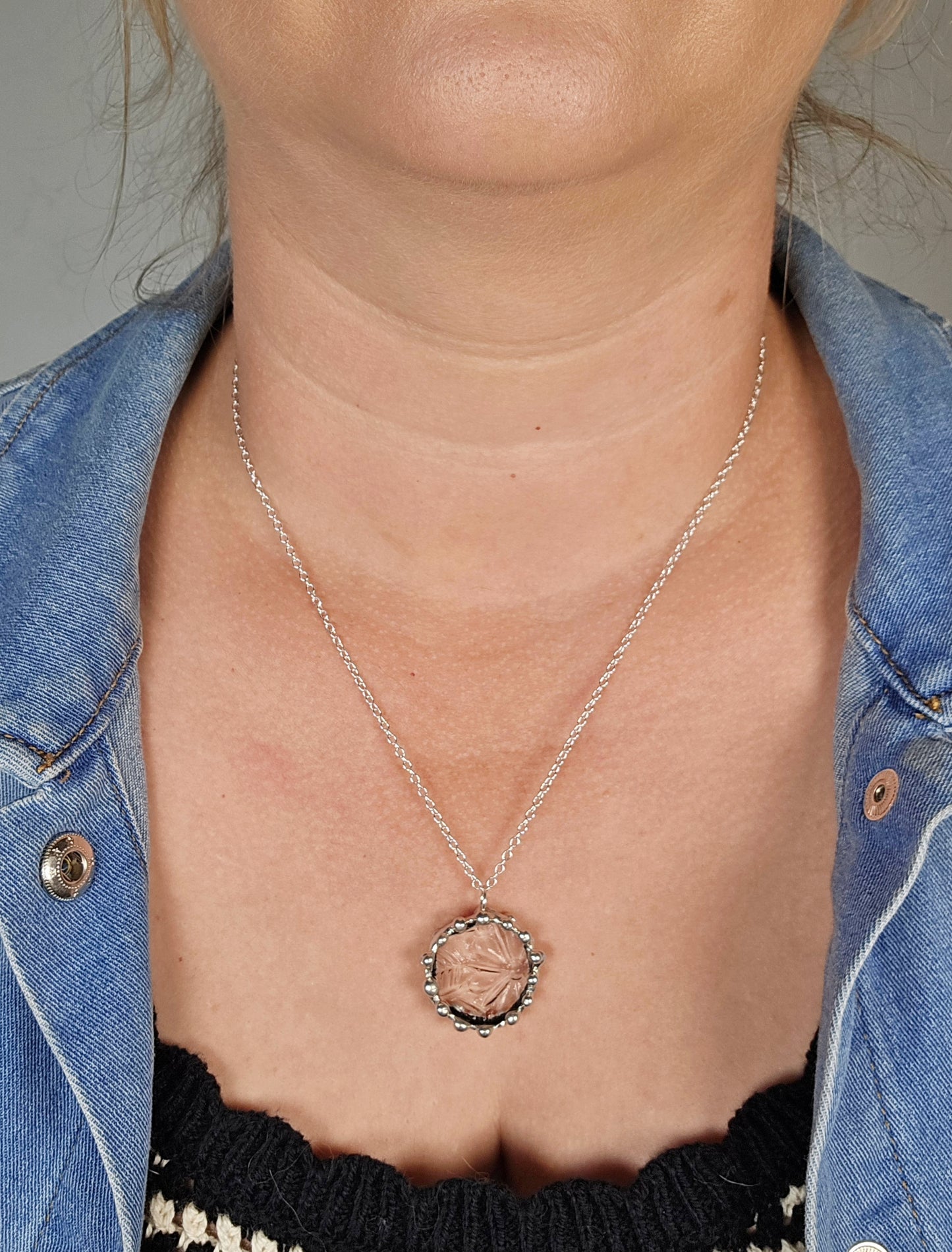 Clear Floral Indiana Glass Pendant
