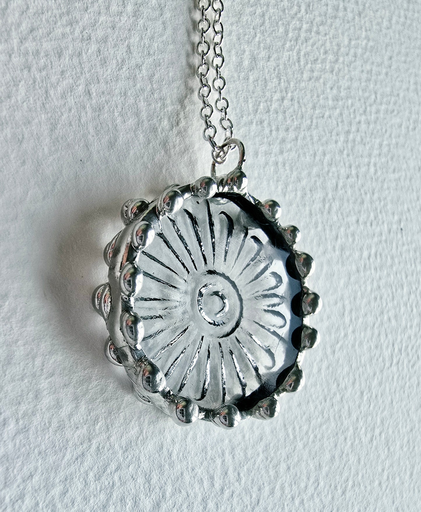 Clear Daisy Indiana Glass Pendant