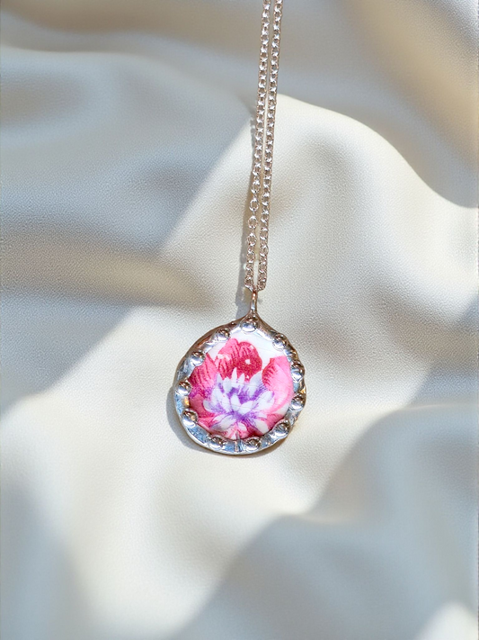 Pink Peony Necklace
