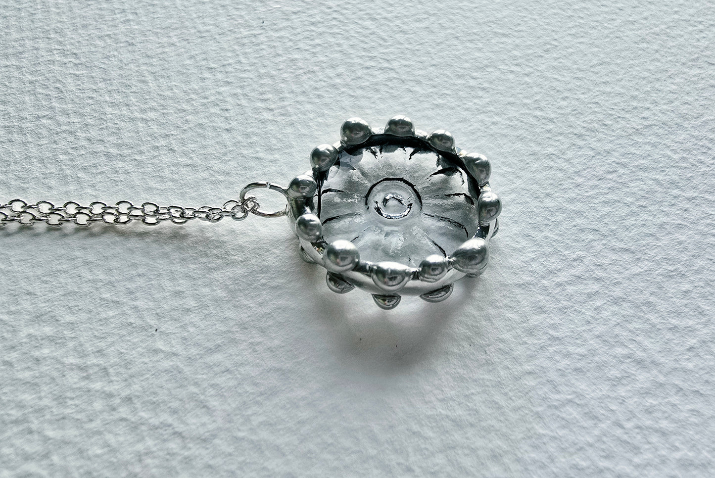 Clear Daisy Indiana Glass Pendant