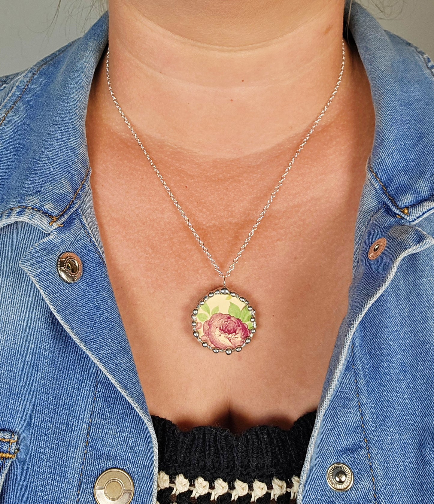 Pink Rose Pendant