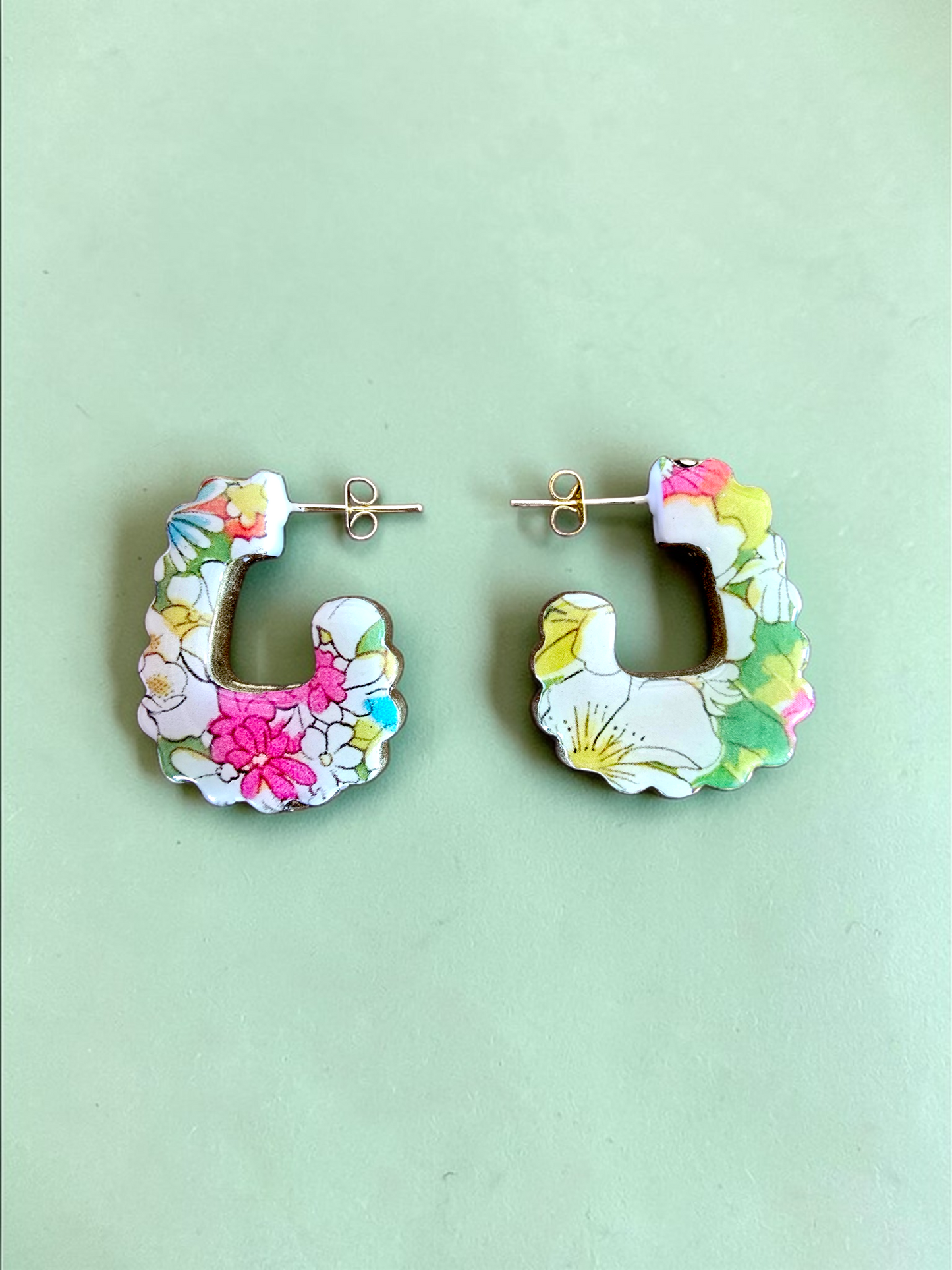 Floral Half Hoops