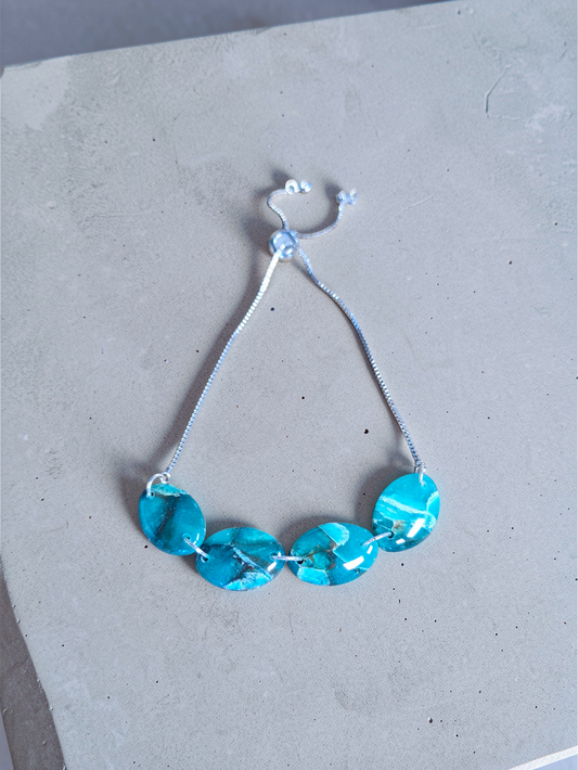 Faux Apatite Oval Stone Bracelet