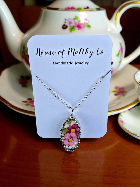 Pink and Purple Daisys Necklace