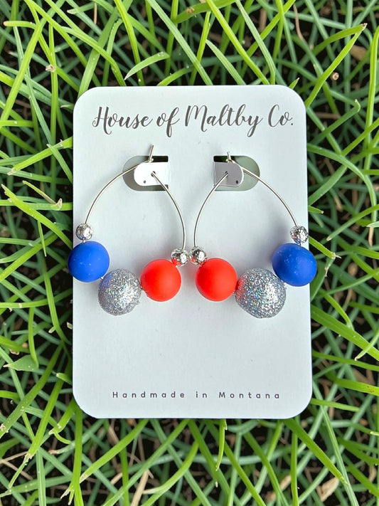 Patriotic Bead Hoops