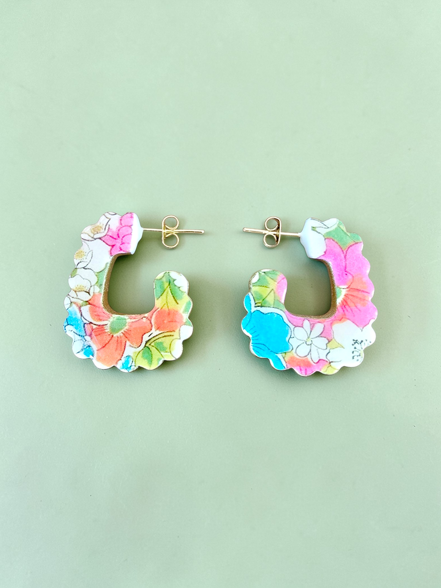 Floral Half Hoops