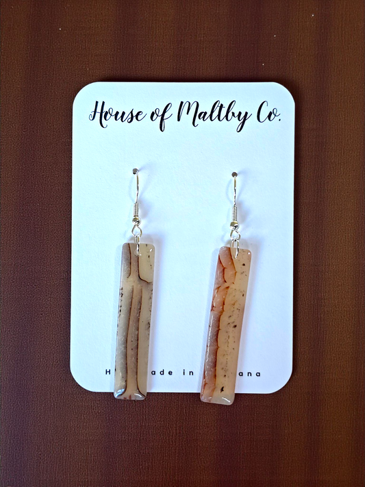Faux MT Agates Rectangle Earrings