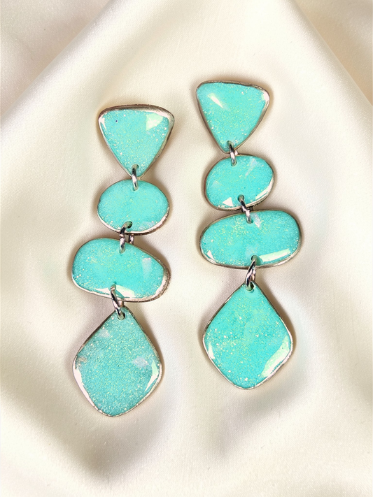 Faux Tierd Mint Opal Dangles
