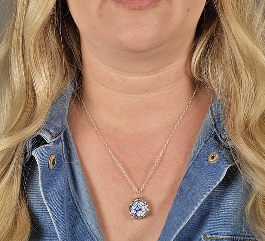 Small Blue Flower Pendant