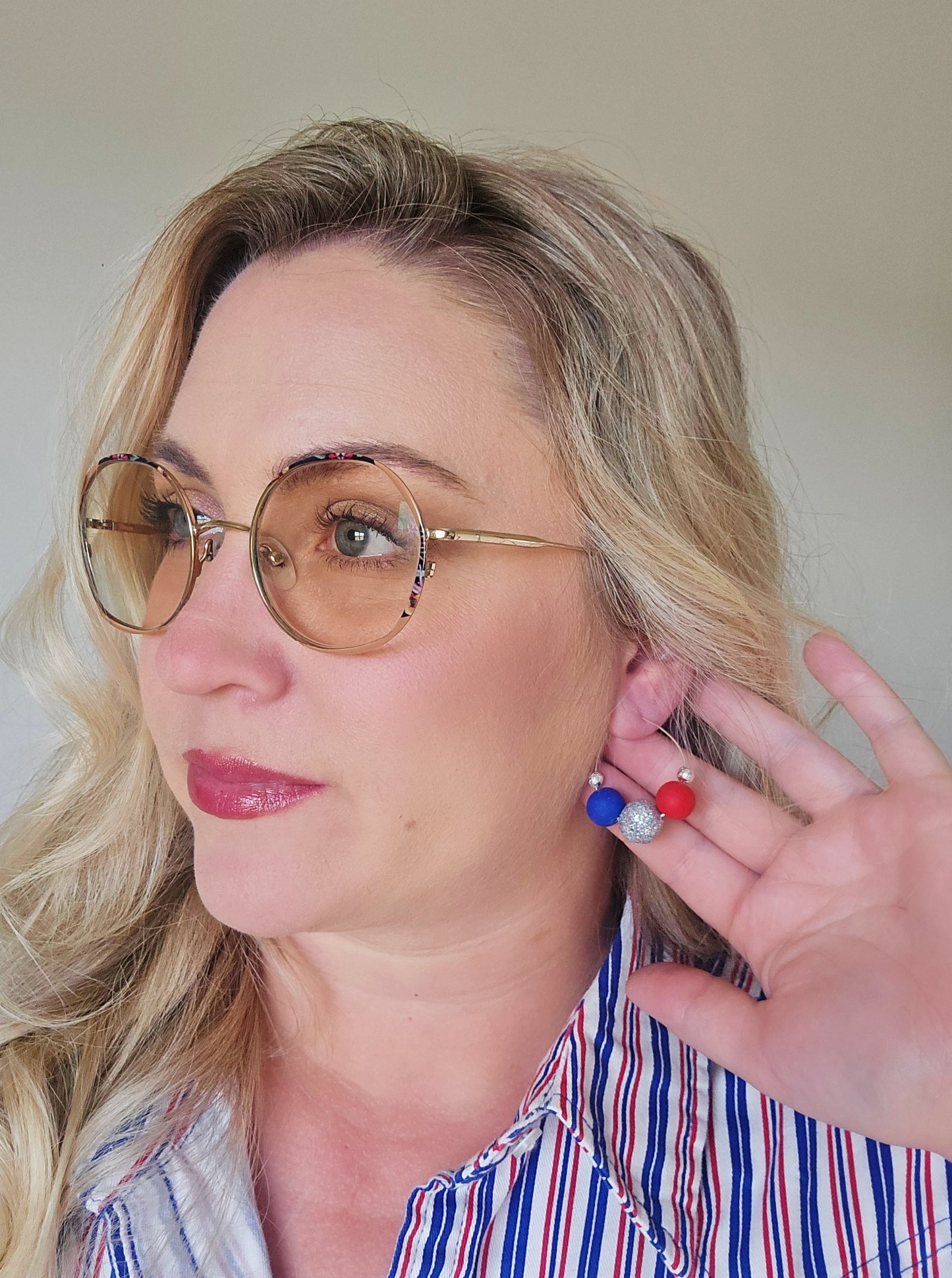 Patriotic Bead Hoops